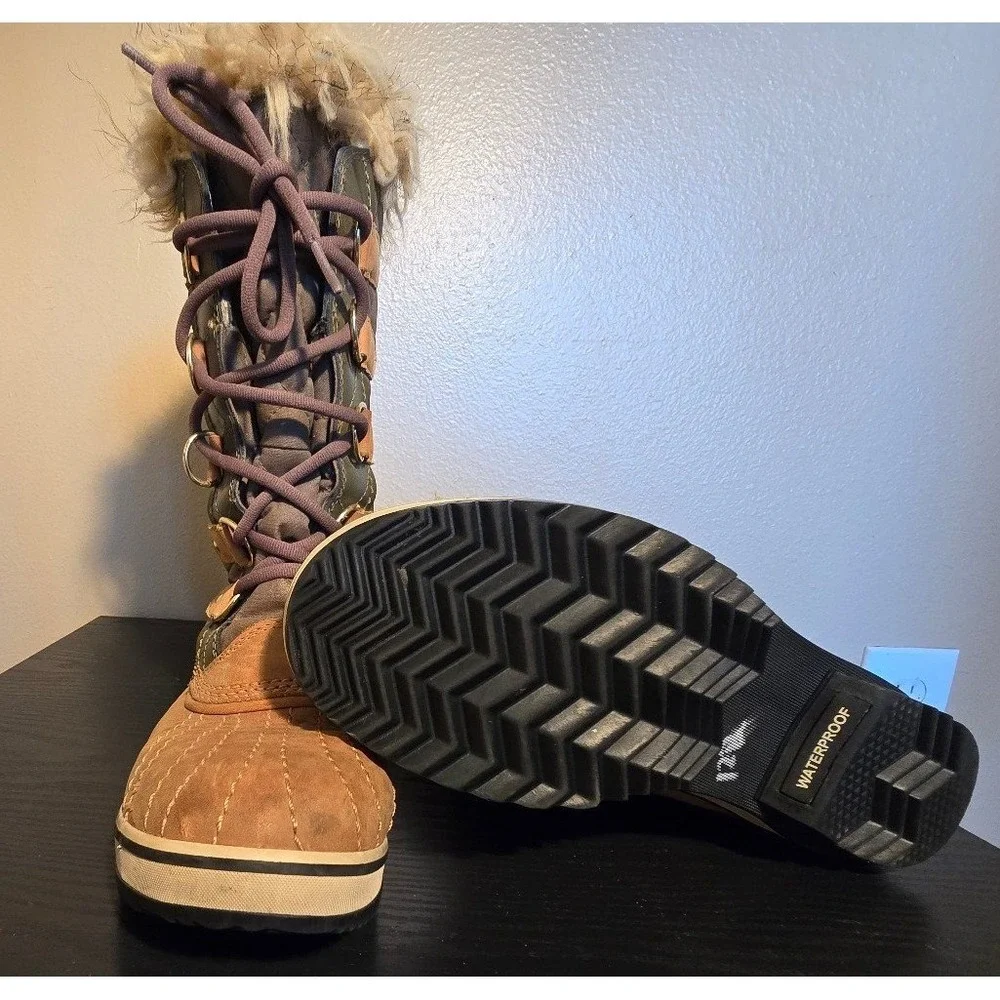 Sorel Tofino II Waterproof Winter Boots Womens Size 8 Camel‎ Leather